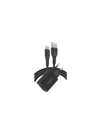 HYTECH HY-XE26T Type-C Kablolu 2100MA Ev Şarj 11W + 2,4A Siyah Şarj Adaptör Seti